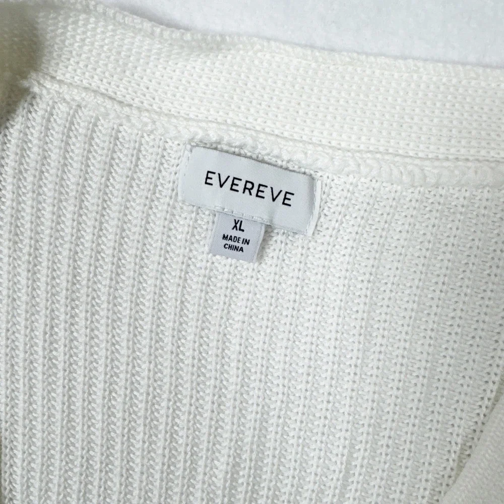 Evereve Hayes Cardigan Womens‎ XL Ivory Taupe Stripe Button Front